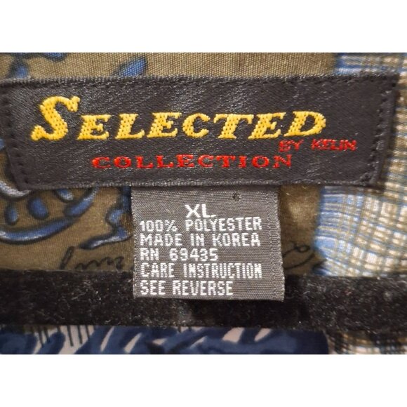Selected By Kelin Collection Vintage Mens XL Long Sleeve Shirt Blue Brown Tan - Picture 3 of 8